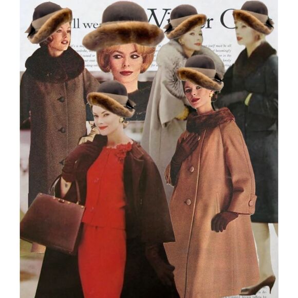 1940's Trimmed Wool Hat - Picture 1 of 8